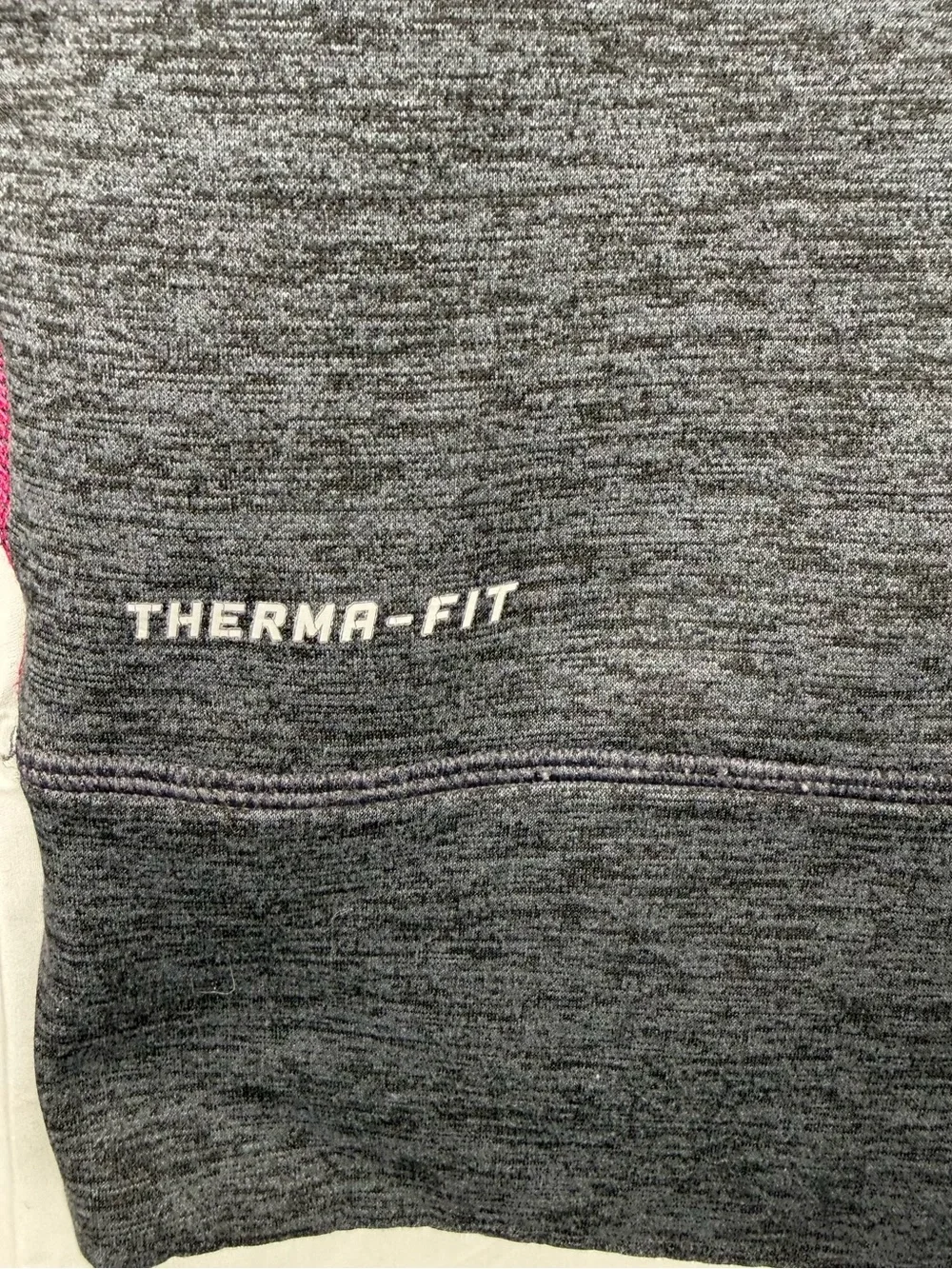 Nike Therma-FIT Gray Pink Pullover Hoodie XS Striped Swoosh Fleece